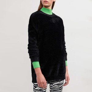 NWT Maje black faux fur oversize sweater